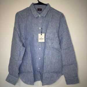 $130 Untuckit women’s blue striped brand new size 10 m7